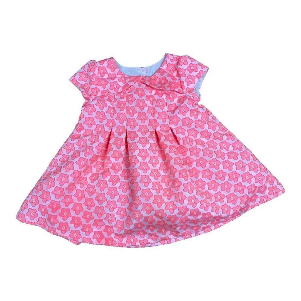 The Children's Place Baby Girl Pink Floral Dress Size 12-18 Months Lined Tulle